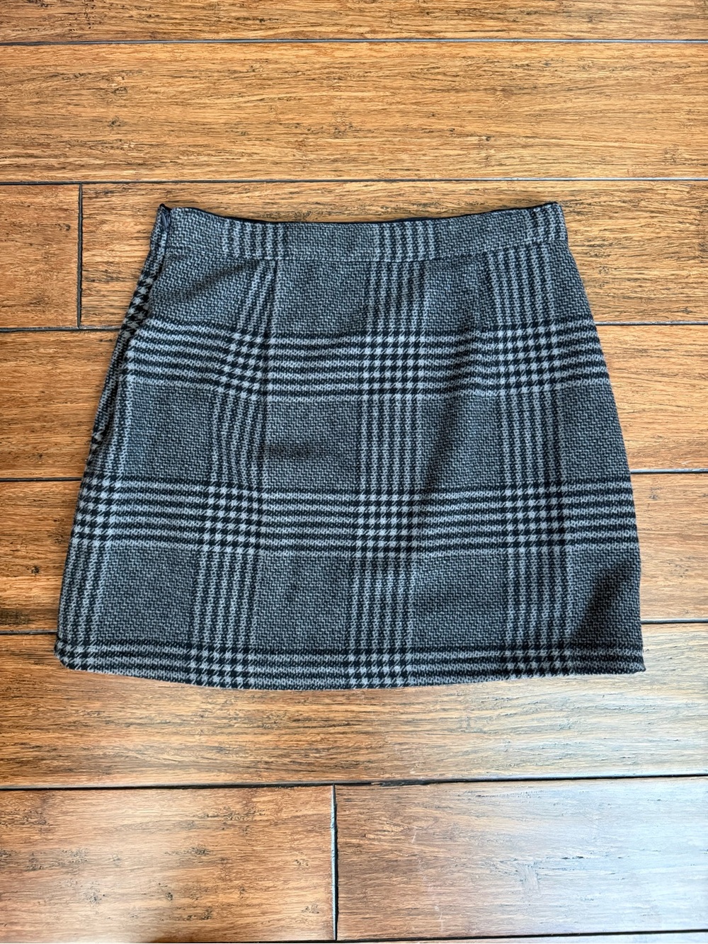 Abercrombie & Fitch Y2K Plaid Mini Skirt Wool Blend Black Gray Cream Woman’s M - Picture 3 of 9